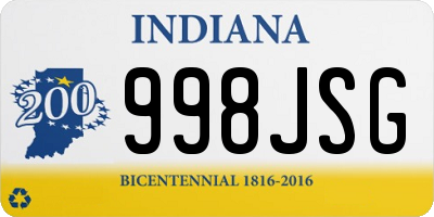 IN license plate 998JSG