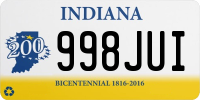 IN license plate 998JUI