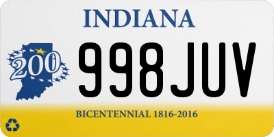 IN license plate 998JUV