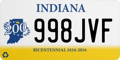 IN license plate 998JVF