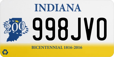 IN license plate 998JVO