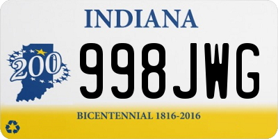 IN license plate 998JWG