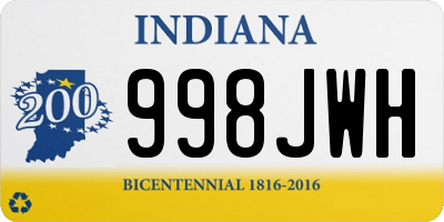 IN license plate 998JWH