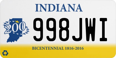 IN license plate 998JWI