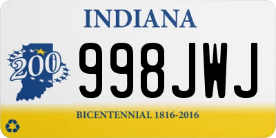 IN license plate 998JWJ