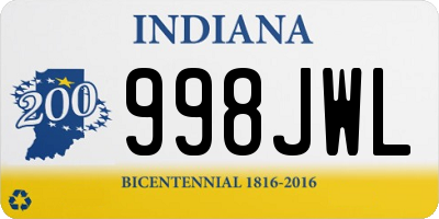 IN license plate 998JWL