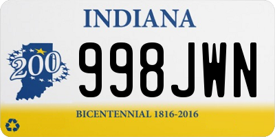 IN license plate 998JWN