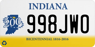 IN license plate 998JWO