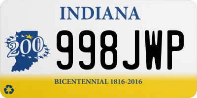 IN license plate 998JWP