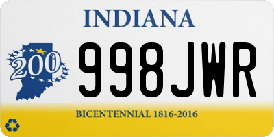 IN license plate 998JWR