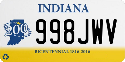 IN license plate 998JWV