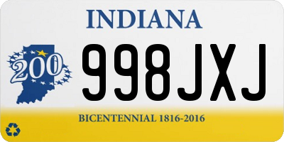 IN license plate 998JXJ