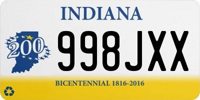 IN license plate 998JXX