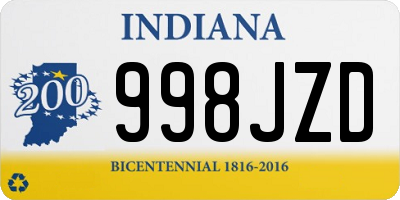 IN license plate 998JZD