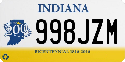 IN license plate 998JZM