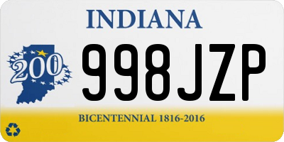 IN license plate 998JZP