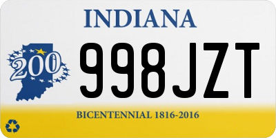 IN license plate 998JZT