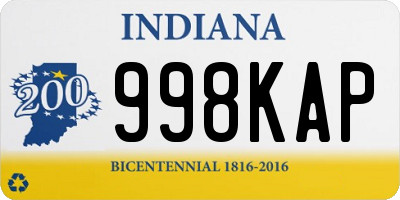 IN license plate 998KAP