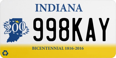 IN license plate 998KAY