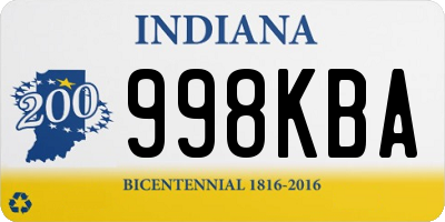 IN license plate 998KBA