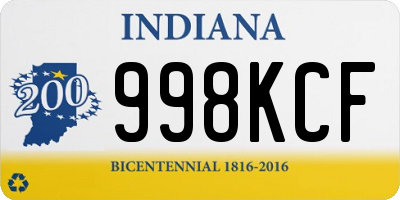 IN license plate 998KCF