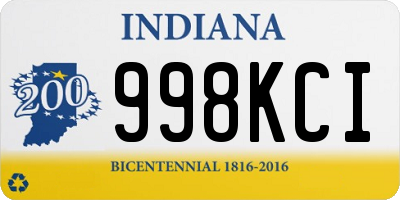 IN license plate 998KCI