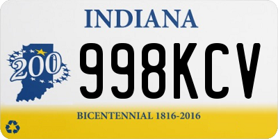 IN license plate 998KCV