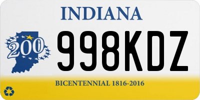 IN license plate 998KDZ