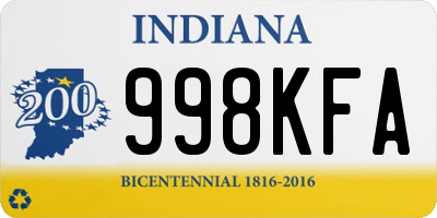 IN license plate 998KFA