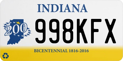 IN license plate 998KFX