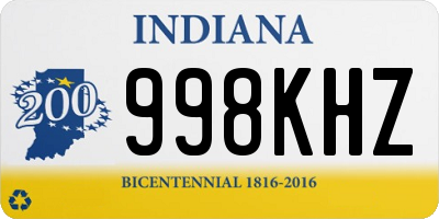 IN license plate 998KHZ