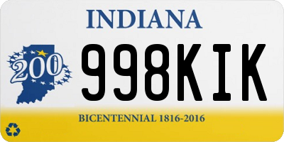 IN license plate 998KIK