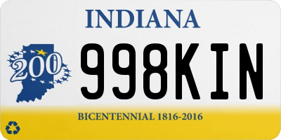 IN license plate 998KIN