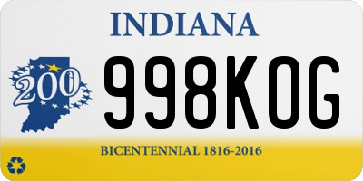 IN license plate 998KOG