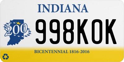 IN license plate 998KOK