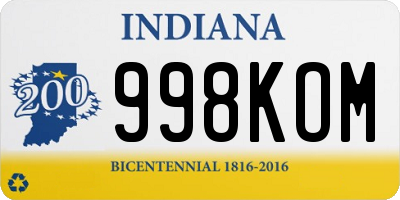 IN license plate 998KOM