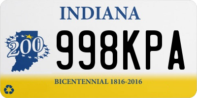 IN license plate 998KPA