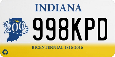 IN license plate 998KPD