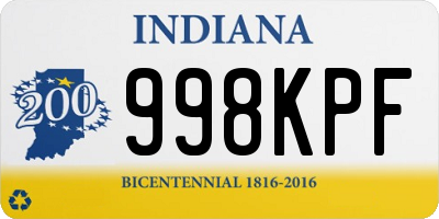 IN license plate 998KPF