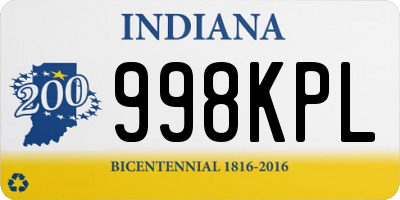 IN license plate 998KPL