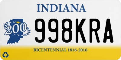 IN license plate 998KRA