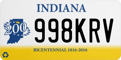 IN license plate 998KRV