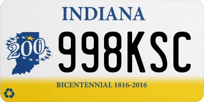 IN license plate 998KSC