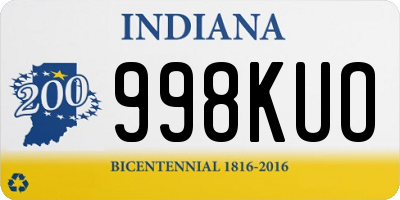 IN license plate 998KUO