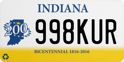 IN license plate 998KUR