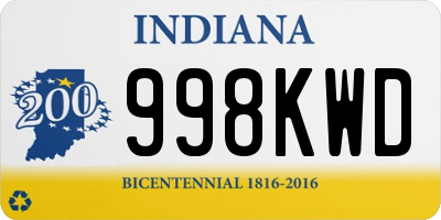 IN license plate 998KWD