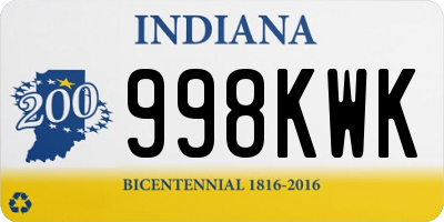 IN license plate 998KWK