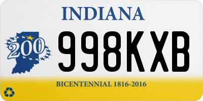 IN license plate 998KXB