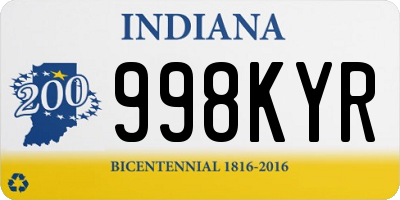 IN license plate 998KYR