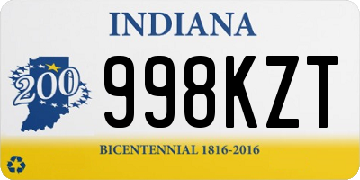 IN license plate 998KZT